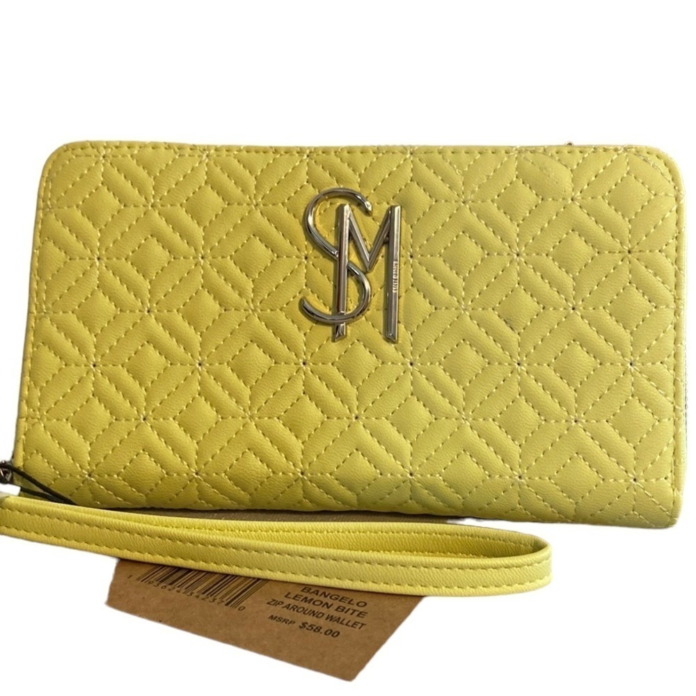 Steve Madden Zip Around Wallet/Wristlet Bangelo Lemon Bite New